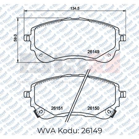 AYD 60582B Toyota Corolla Ön Balata Metal İndikatörlü